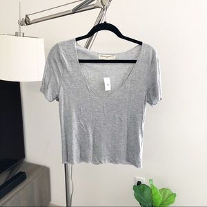 NWT Urban Outfitters Crop Gray Tee Size Medium
